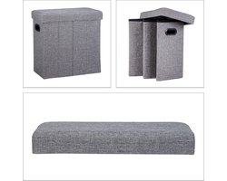 Opvouwbare Opberg Poef - Hocker – Bench – Bench with Storage space - Zitkist – Woonkamer accessoires 49,5 x 46 x 25,5 cm