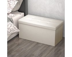 Opvouwbare Opberg Poef - Hocker – Bench – Bench with Storage space - Zitkist – Woonkamer accessoires
