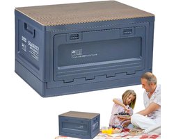 Opvouwbare Opbergbox - Camping Kist Organizer - Outdoor Opslag - Inklapbaar en Stapelbaar - 50 Liter - Blauw