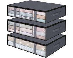 Opvouwbare opbergboxen onder bed – 3 Stuks Kledingopslag En Organizer Boxen Onder Bed Voor Slaapkamer, Kast Of Huis - Ruim En Sterk - kledingopslag – set organizers