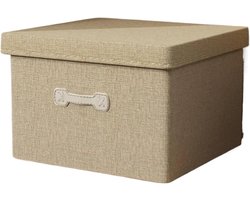 Opvouwbare Opbergdozen met Deksel - Katoen Linnen Organizer voor Kleding, Speelgoed en Boeken