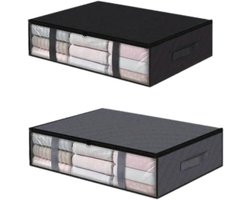 Opvouwbare opbergers onder het bed, opbergzakken voor kleding met handvatten, opbergbakken onder het bed voor dekens, dekbedden, quilts, slaapkamer, kast en slaapzaalorganisatie