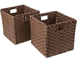 Opvouwbare Opbergmanden - Mandenset - Ruimte Ordenen - Stevig Draadframe - 30x30x30 cm - Blauw