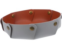 Opvouwbare Opbergtray - Sleutelbakje Organizer - Spullen Opbergen - PU Leer Materiaal - 26 x 26 cm - Bruin