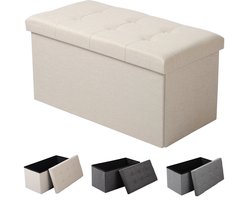 Opvouwbare Opbergvoetkruk Ottomaanse Bank - Functionele Opbergkubus met Kleurrijke Opbergdoos en Gestoffeerde Zitting