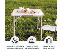 Opvouwbare Outdoor Camping Keuken Werkblad Tafel Aluminium Rechthoek Compacte Tuintafel Bureau Hoogte Verstelbaar Picknick Patio BBQ Feesttafel Lade Buiten Bijzettafel