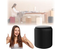 Opvouwbare Papieren Kruk - Honingraat Kruk Zitkruk - Extra Zitplaatsen Creëren - Honingraat Structuur - 32x32x37cm - Zwart