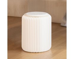 Opvouwbare Papieren Kruk - Klapkruk Bijzettafel - Extra Zitplaats Creëren - Honingraat Structuur - 30 cm Lengte - Wit