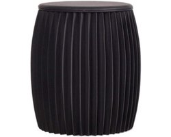Opvouwbare papieren kruk - Poef bijzettafel - Extra zitplaats creëren - Honingraatstructuur - 56 x 30 cm - Zwart