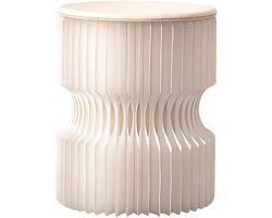 Opvouwbare Papieren Kruk - Ronde Zitmogelijkheid - Ruimtebesparend Zitten - Honingraat Structuur - 58 cm - Wit