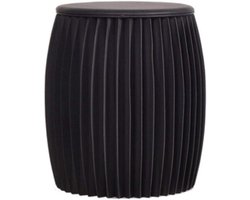 Opvouwbare papieren kruk - Voetenbankje trommel - Extra zitplaatsen creëren - Honingraatstructuur - 56 x 30 cm - Zwart