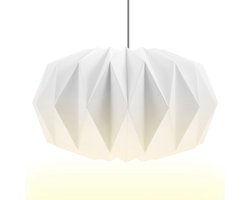 Opvouwbare papieren lampenkap met origami-ontwerp - Creatieve lantaarn in pompoenvorm, moderne hanglamp voor eetkamer/woonkamer (Ø43cm)