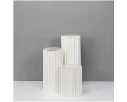 Opvouwbare Papieren Zuilen - Cilinder Display Stands - Feestdecoratie Maken - Honingraat Structuur - 1575 inch Hoogte - Wit
