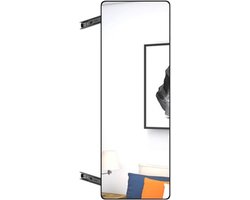 Opvouwbare Passpiegel - Uittrekbare Kledingspiegel - Make-up en Verzorging - Ruimtebesparend Ontwerp - 120 x 40 cm - Zwart
