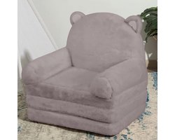 Opvouwbare peuterstoel ligstoel voor 1-3 jaar oude kinderen - schattige opvouwbare slaapbank bank fauteuil voor speelkamer slaapkamer (grijs) kinderzetel