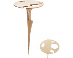 Opvouwbare picknicktafel - Houten buitenstandaard - Buiten genieten - Flessen en glazen houder - 30 x 200 mm - Houtkleur