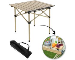 Opvouwbare Picknicktafel | Vierkant | Small | 53x51x50 CM | Beige/bruin