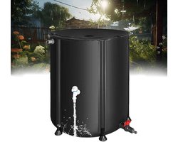 Opvouwbare Regenton - Water Collectie Systeem - Tuin Water Geven - Inclusief Kraan - 1000L Capaciteit - Zwart