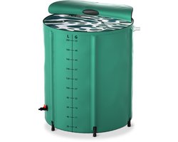 Opvouwbare Regenwatertank 200L – Regenton met deksel en kraan, watertank – Groen – Compact & Duurzaam voor Tuin, Balkon, Camping