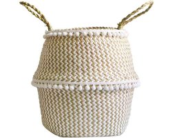 Opvouwbare Riet Opbergmand van Natuurlijk Zeegras - Multifunctionele Decoratieve Mand