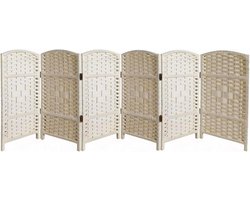 Opvouwbare Rotan Room Divider Sn 6 Panel Vloerstaande Partit 40cm Breed Tuin Privacy Muur voor Balkon ing Veelzijdige Home Decor Solut