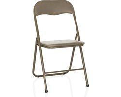Opvouwbare Stoel Taupe PVC - Stapelbaar en Comfortabel voor Feest of Keuken