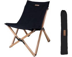 Opvouwbare Stoel - Vlinderstoel Buiten - Buiten Zitten - Duurzaam Houtframe - 2.9 kg - Zwart