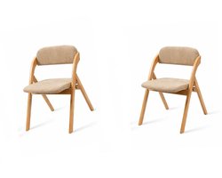Opvouwbare Stoelen 2 Stuks 52,5x60x79cm Stoel Khaki Hout Padded Zit Extra Stoelen Opvouwbaar Afneembare Hoezen Keuken Kantoor Bruiloft Picknick