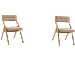Opvouwbare Stoelen 2 Stuks 61x48x77cm Stoel Khaki Hout Padded Zit Extra Stoelen Opvouwbaar Afneembare Hoezen Keuken Kantoor Bruiloft Picknick