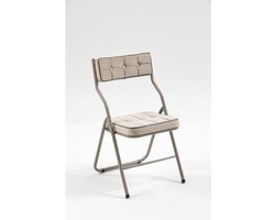 Opvouwbare stoelen set van 2 kaki klapstoelen met zachte zitting en rugleuning – gestoffeerde eetkamerstoelen – inklapbaar en draagbaar – extra zitplaatsen voor feest, keuken en kantoor