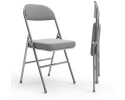 Opvouwbare Stoelen – Vouwstoelen – Klapstoelen – Zitstoelen – Vergarstodeelen – Set Van 2 – PU Gestoffeerd – Stevig Metalen Frame