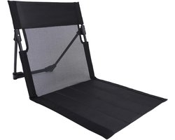Opvouwbare strandstoel - Draagbare fauteuil - Ontspannen buiten - Verstelbare rugleuning - 65 kg gewicht - Zwart