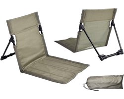 Opvouwbare Strandstoel - Lounge Stoel - Outdoor Ontspanning - Verstelbare Rugleuning - 68 x 39.5 cm - Groen Aluminium