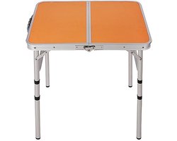 Opvouwbare Tafel - Campingtafel Picknicktafel - Outdoor Gebruik - In Hoogte Verstelbaar - 60x45cm - Oranje