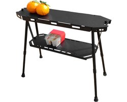 Opvouwbare Tafel - Picknick Bureau - Buiten Koken - Lichtgewicht Aluminium - 65x19x35-55cm - Zilver