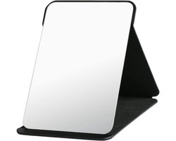 Opvouwbare Tafelspiegel - 15,5 x 20,5 cm | Met PU-leder | Make-upspiegel | Draagbare reisspiegel | Met standaard | Draagbaar | Geschikt voor kantoor, make-uptafel | Compact en praktisch | Stabiel op tafel | Duurzaam en elegant