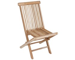 Opvouwbare Teak Klapstoel - Natuurlijk Hout voor Tuin en Balkon - 90 x 50 cm
