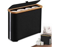 Opvouwbare Toiletpapiermand - Badkamerorganizer - Zwart - Oxford-stof