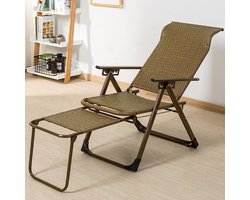 Opvouwbare Tuinligstoel 95x58x15 cm – Verstelbare Zero Gravity Relaxstoel met Rattan Design en Telescoopfunctie – Ergonomische Ligstoel voor Balkon, Tuin & Terras – Tot 200 kg Draagvermogen – Furnitureland