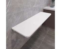Opvouwbare Wandtafel - Klaptafel Bureau - Ruimte Besparen - Afgeronde Hoeken - 60 x 25 cm - Wit