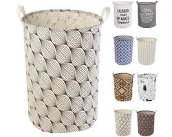 Opvouwbare wasmand - groot formaat - waterbestendig - 1 stuk - katoen en linnen