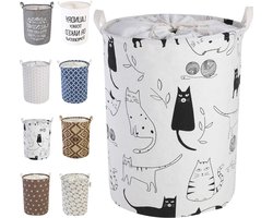 Opvouwbare wasmand met trekkoord - 45 cm - waterdichte sluiting - stofdicht - katoen en linnen - grote capaciteit Wasmand 3.0