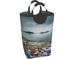 Opvouwbare Wasmand - Vuile Kledingmand - Thuisopslag - Waterdicht Oxford Doek - 50 Liter - Strand Steen