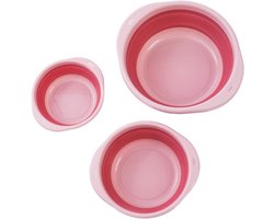 Opvouwbare Wastafel Set - Kampeerkommen - Buiten Koken - 3 Delige Set - 500ml Capaciteit - Meerkleurig