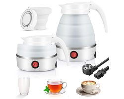 Opvouwbare waterketel met 2 opvouwbare bekers - 0,6L elektrische siliconen waterkoker voor camping en reizen
