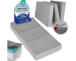Opvouwbare XL Vouwmatras 90x200 cm – Extra Dik 14 cm Traagschuim Gastenmatras met Wasbare Hoes