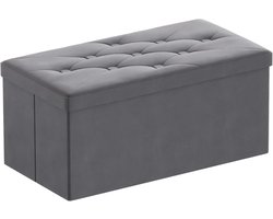 Opvouwbare Zitbank met Opbergruimte - Fluwelen Kist voor Woonkamer, Slaapkamer en Hal - 80 x 40 x 40 cm