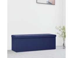 Opvouwbare Zitbank - Opbergbank Halbank - Woonruimte Organiseren - Met Schuimvulling - 110 x 38 x 38 cm - Blauw