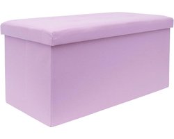 Opvouwbare zitkubus met opbergruimte - Roze zitkruk en voetensteun