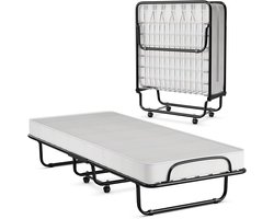 Opvouwbed – Logeerbed – Opklapbed – Eenpersoonsbed – Extra Bed – Traagschuim Matras 10 cm – Stalen Frame 120 kg Draagkracht